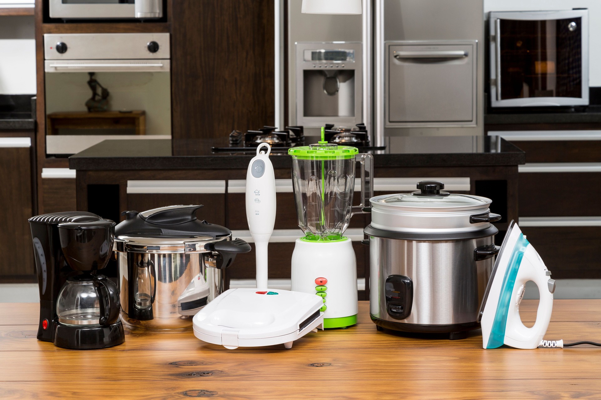 Household appliances - Different Appliances On Counter In The Kitchen